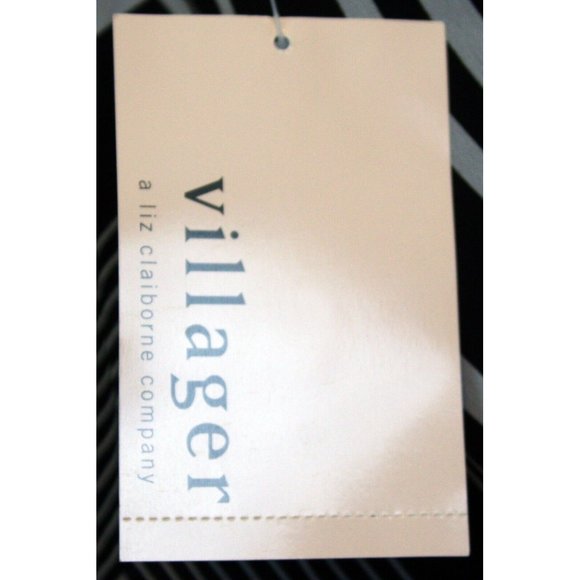 NWT Villager Liz Claiborne Black & White Striped Chevron Maxi Long Skirt Size 18 - Picture 8 of 15